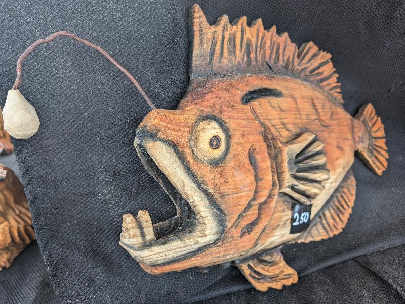 Anglerfish carving — chainsaw carving by The Grateful Tech